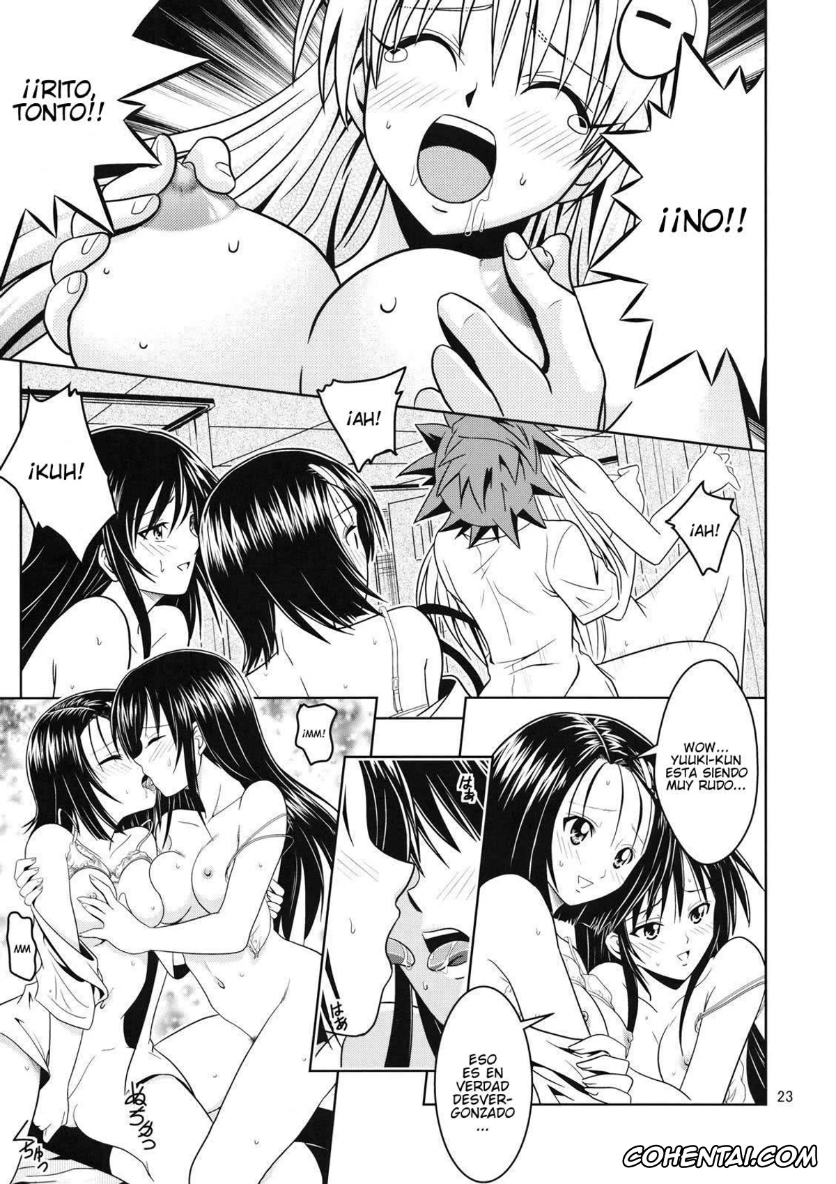 To Love-Ru xxx, Haruna Sairenji xxx, Lala Satalin Deviluke xxx, Rito Yuuki xxx, Yui Kotegawa xxx, Anoko-tachi ga Taihen na Koto ni Nattemasu 2 (To Love-Ru), pagina 22