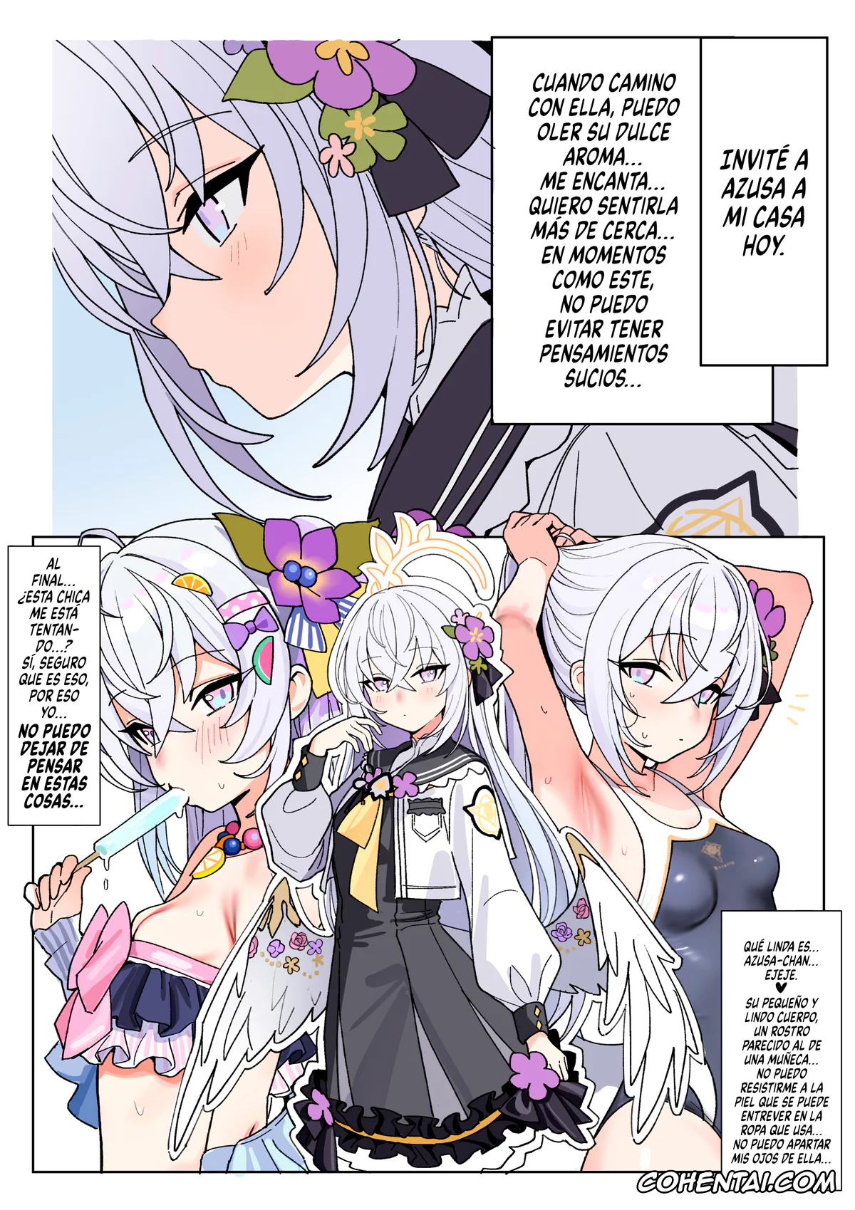 Blue Archive hentai, Azusa Shirasu hentai, Sensei hentai, Hakudaku Tenshi to no, Torokeru You na Joukou (Blue Archive), pagina 3