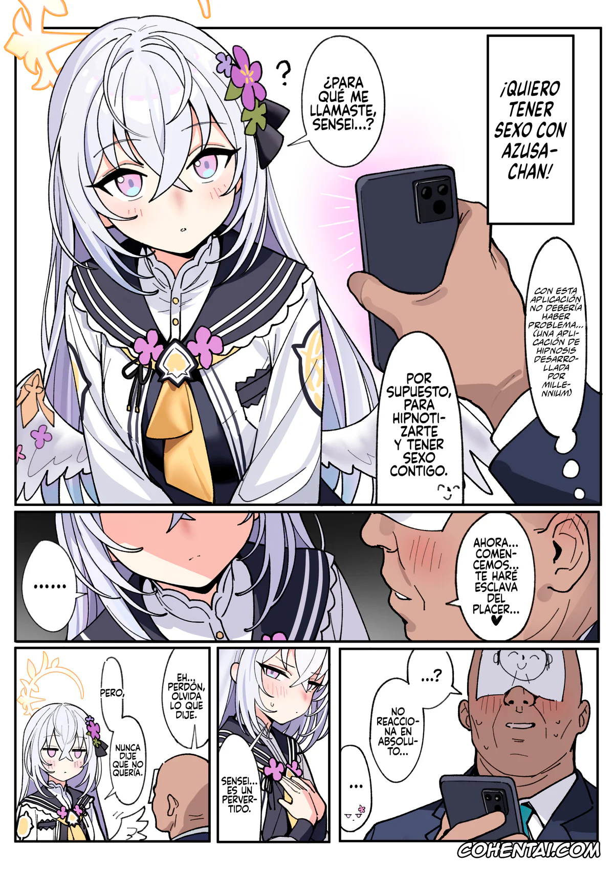 Blue Archive xxx, Azusa Shirasu xxx, Sensei xxx, Hakudaku Tenshi to no, Torokeru You na Joukou (Blue Archive), pagina 4