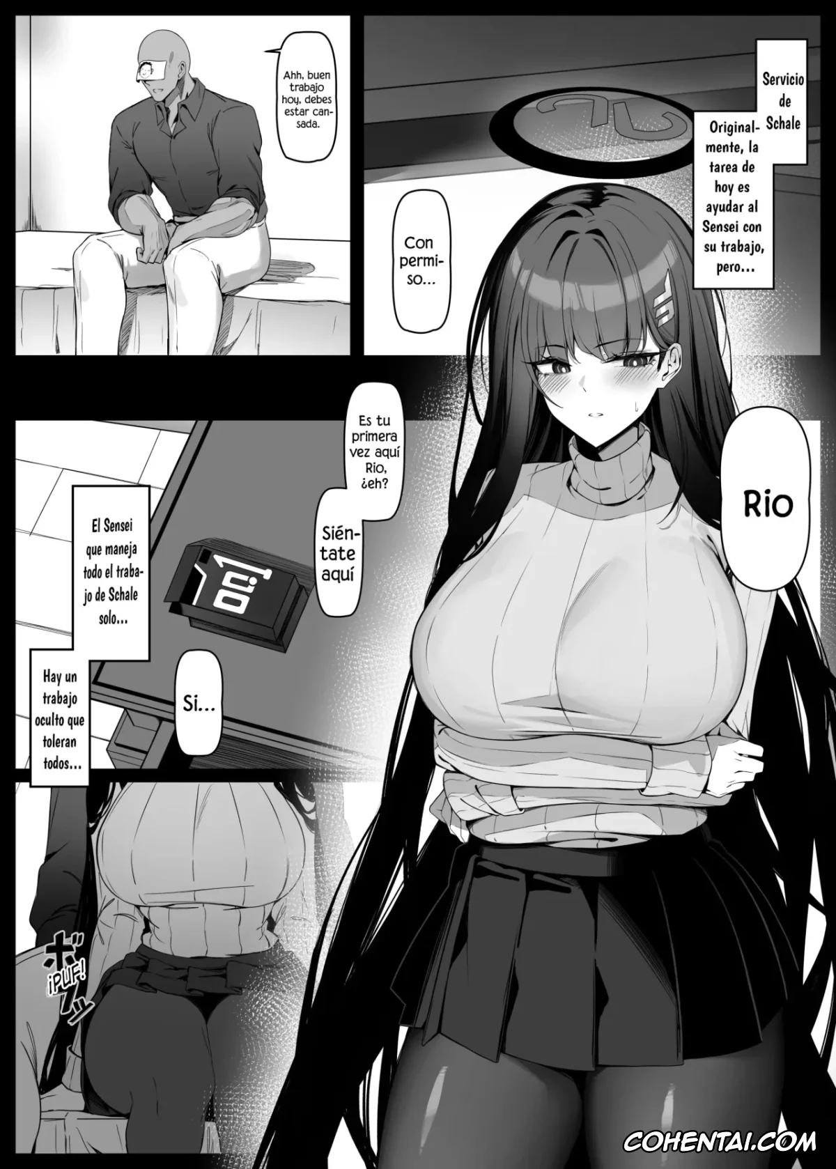 Blue Archive xxx, Rio Tsukatsuki xxx, Sensei xxx, Rio wa Shitto Suru (Blue Archive), pagina 4