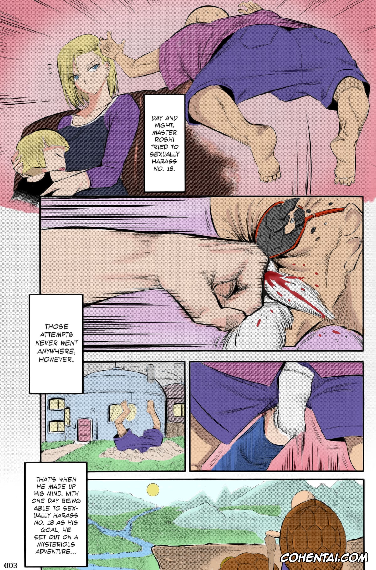 Dragon Ball Z porno, Android 18 porno, Master Roshi porno, 18-gou ni Mainichi Muriyari Semen Shiboritorareru Hon (Dragon Ball Z), pagina 2