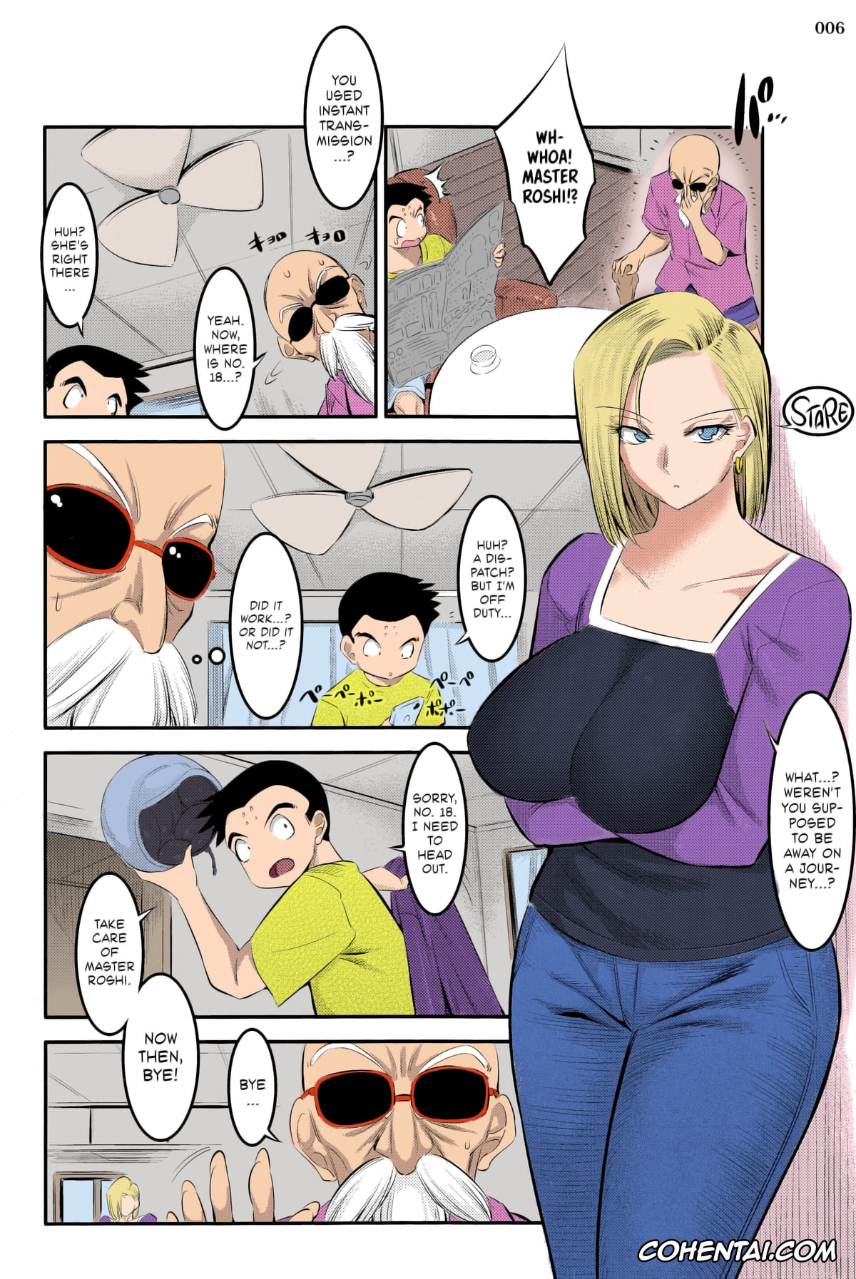 Dragon Ball Z porno, Android 18 porno, Master Roshi porno, 18-gou ni Mainichi Muriyari Semen Shiboritorareru Hon (Dragon Ball Z), pagina 5