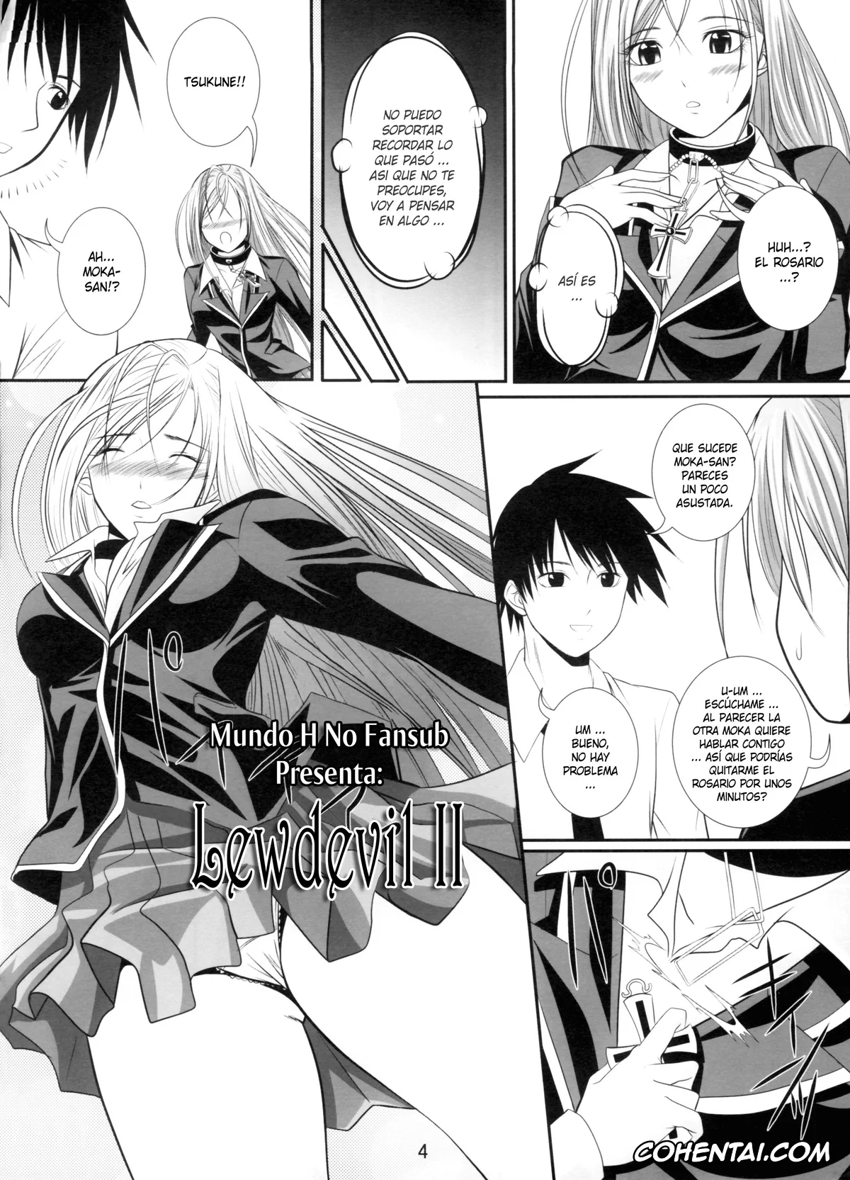 Rosario Vampire hentai, Moka Akashiya hentai, Tsukune Aono hentai, Lewdevil II (Rosario + Vampire), pagina 3