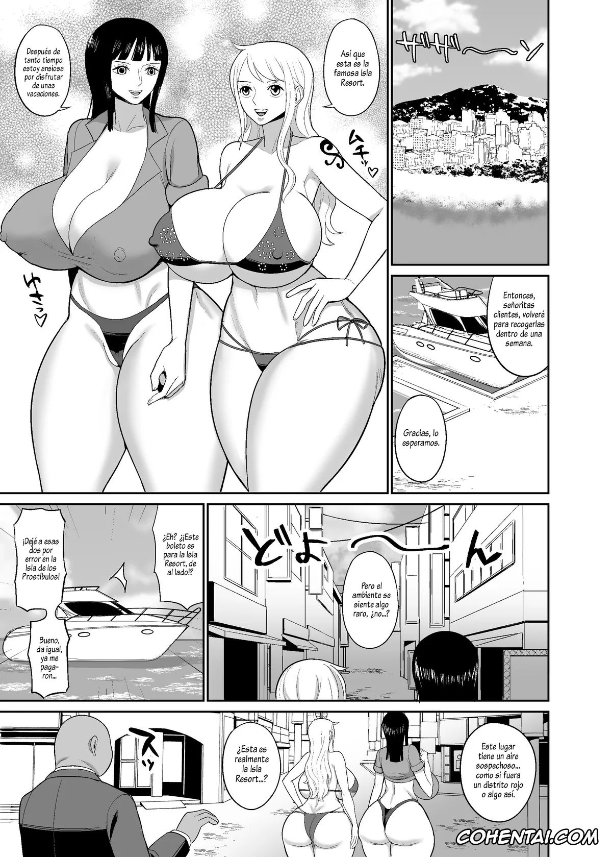 One Piece porno, Nami porno, Nico Robin porno, Ichi Oku Berī Kasegu made Derarenai Fūzoku Shima (One Piece), pagina 2