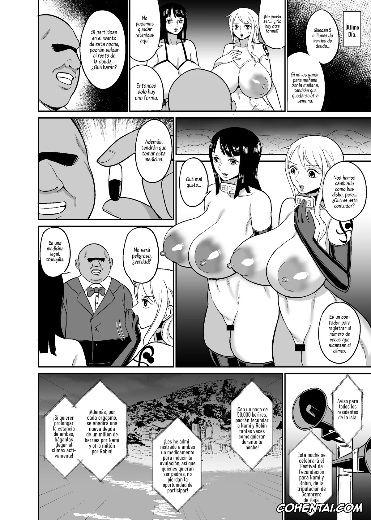 One Piece hentai, Nami hentai, Nico Robin hentai, Ichi Oku Berī Kasegu made Derarenai Fūzoku Shima (One Piece), pagina 27