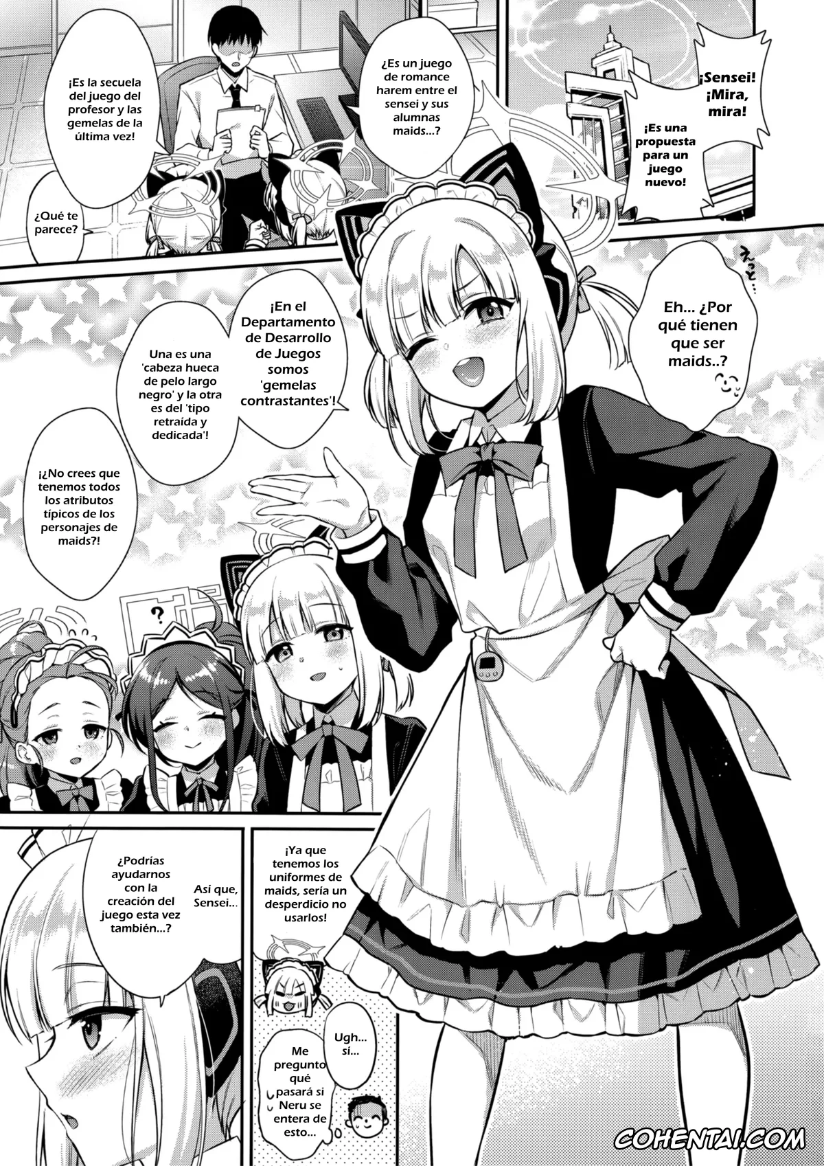 Blue Archive porno, Sensei Kouryaku Game Maid Harem Hen | Estrategia para conquistar al sensei: El arco del harem de maids (Blue Archive), pagina 2