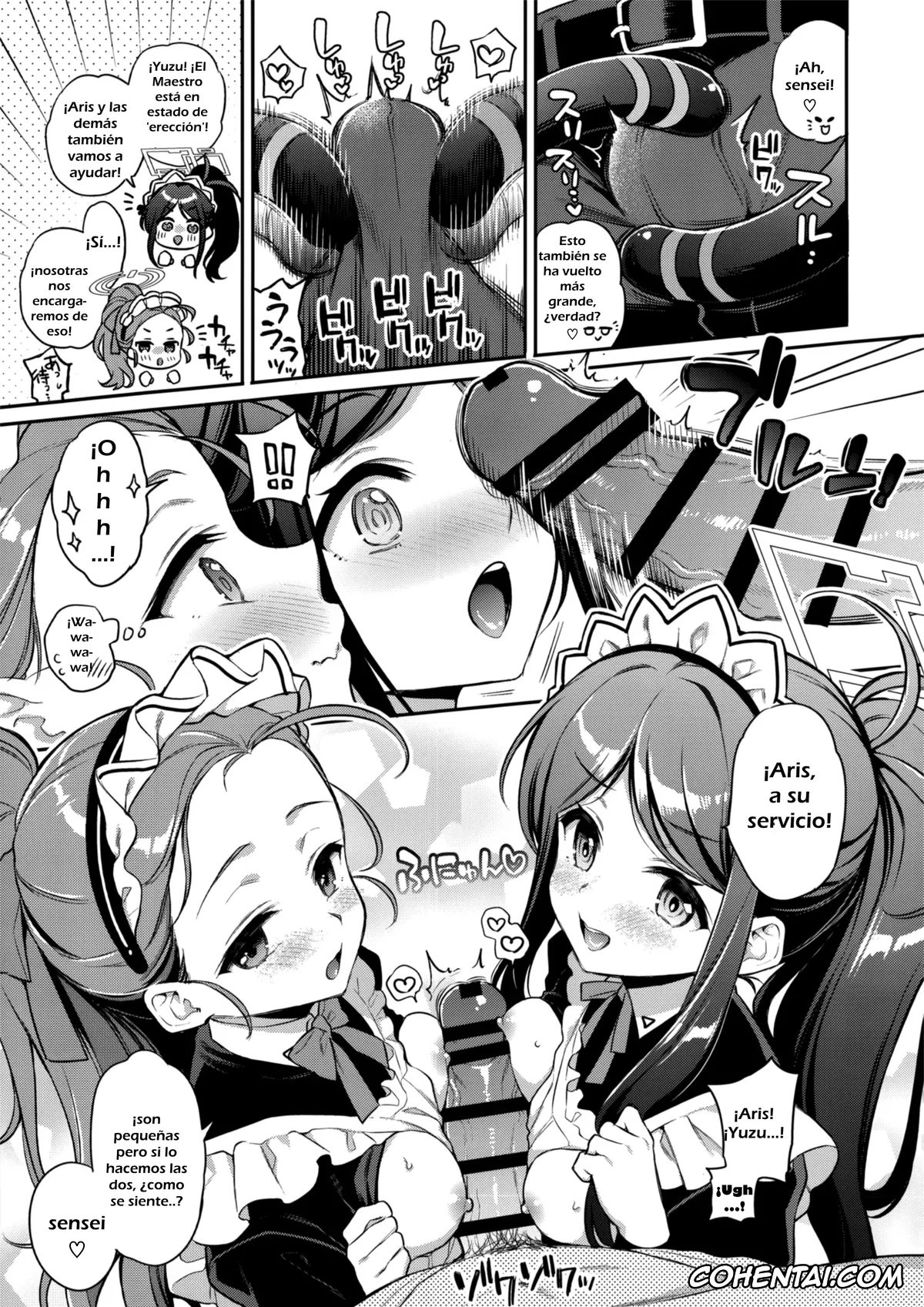 Blue Archive hentai, Sensei Kouryaku Game Maid Harem Hen | Estrategia para conquistar al sensei: El arco del harem de maids (Blue Archive), pagina 6