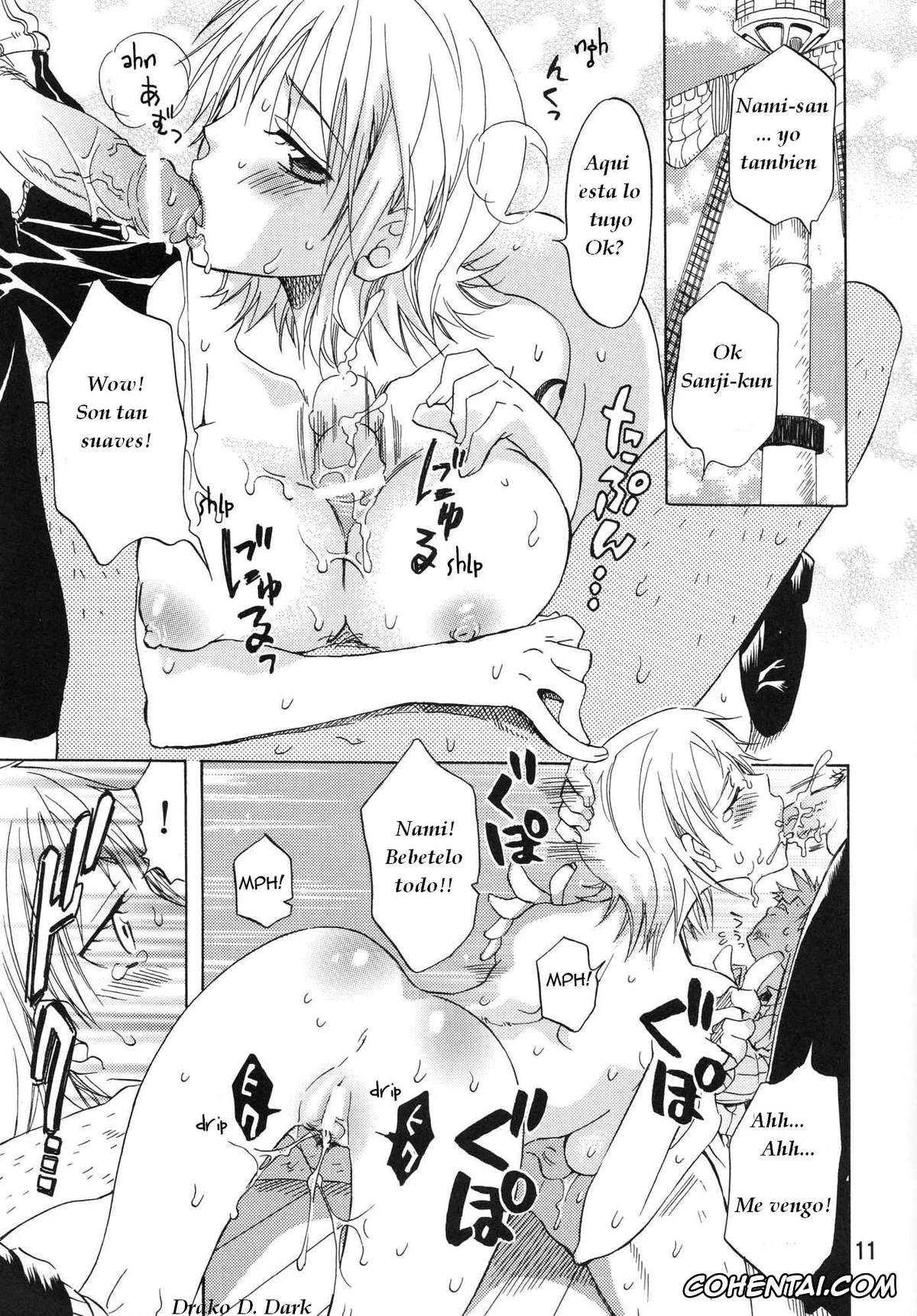 One Piece porno, Nami porno, Roronoa Zoro porno, Sanji Vinsmoke porno, Nami-chan to mou 1kai! (One Piece), pagina 11