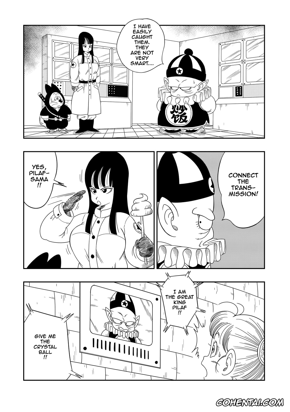 Dragon Ball hentai, Bulma Briefs hentai, Emperor Pilaf hentai, Mai hentai, Oolong hentai, Shu hentai, Yamcha hentai, Punishment in Pilaf’s Castle (Dragon Ball), pagina 3