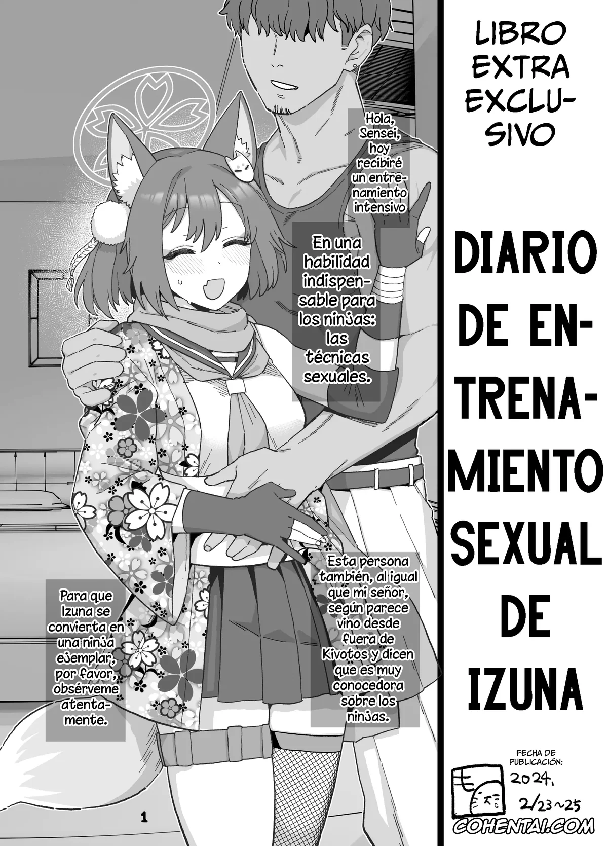 Blue Archive xxx, Izuna Kuda xxx, Kaijou Gentei Omakebon Izuna Bouchuujutsu Shugyou Nisshi (Blue Archive), pagina 1