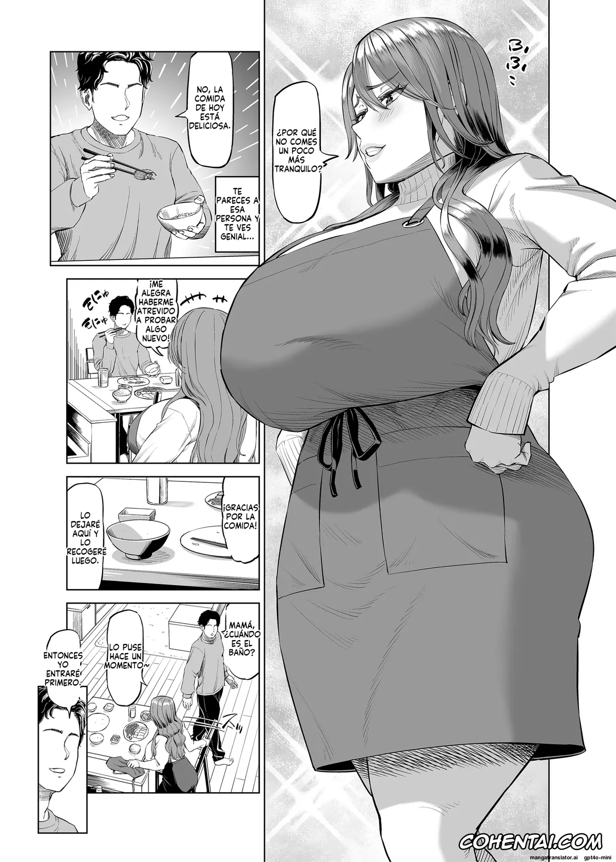 Original hentai, Yuukyuu Tsukatte made Boku no Heya de Onanii ni suru Giri Mama to no Hanashi, pagina 6