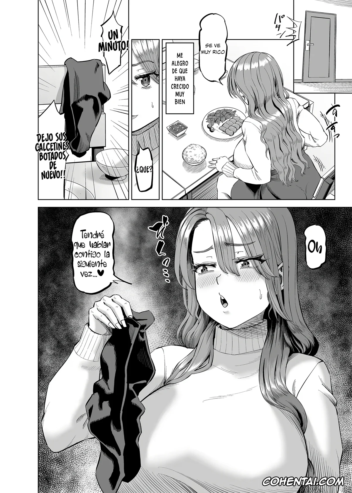 Original porno, Yuukyuu Tsukatte made Boku no Heya de Onanii ni suru Giri Mama to no Hanashi, pagina 8