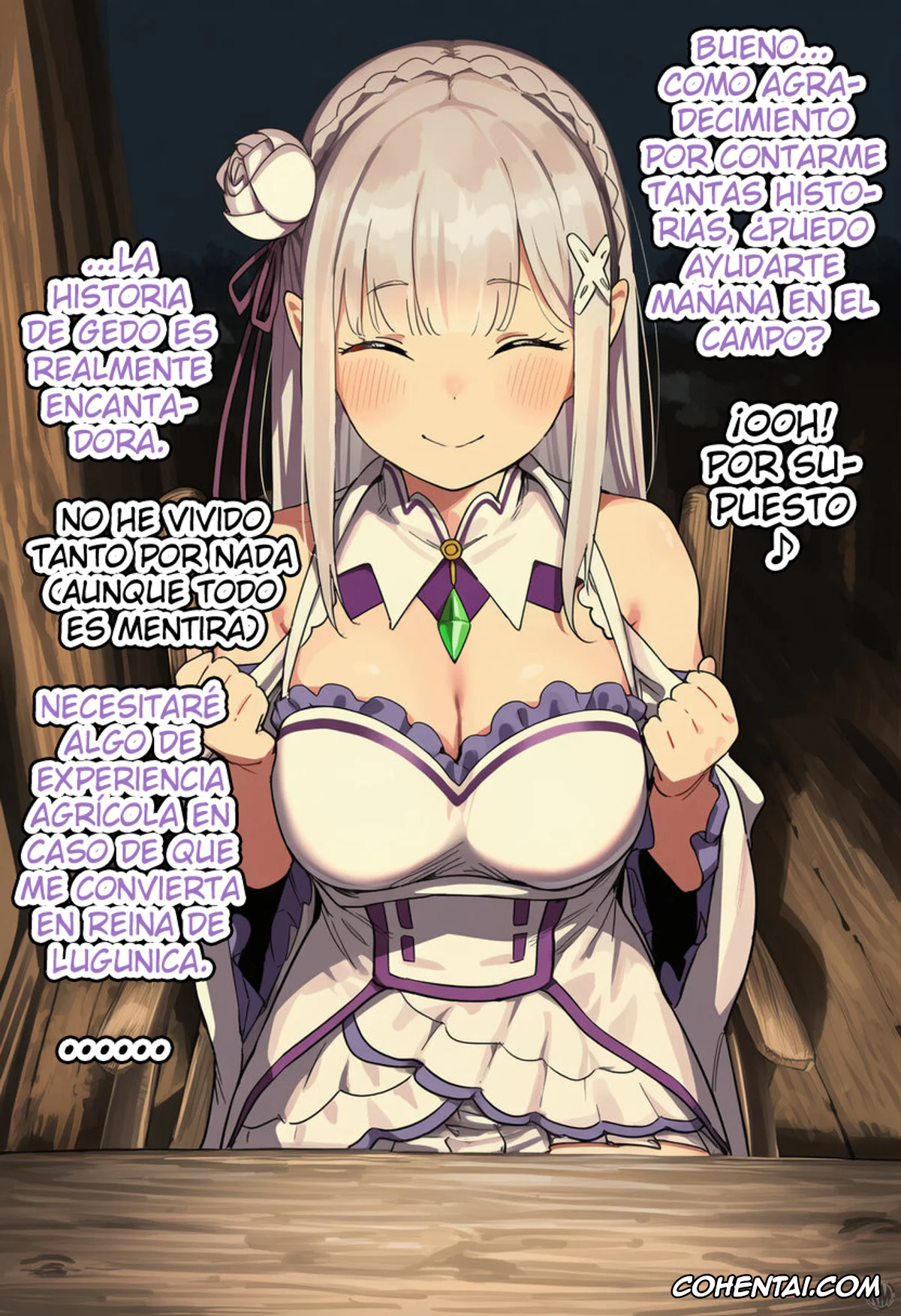 Re:Zero kara Hajimeru Isekai Seikatsu xxx, Emilia xxx, Kouketsu na Half Elf no Emilia ga Henkyou no Noumin Jiji ni Damasare Yome ni Otosareru (Re׃Zero kara Hajimeru Isekai Seikatsu), pagina 37