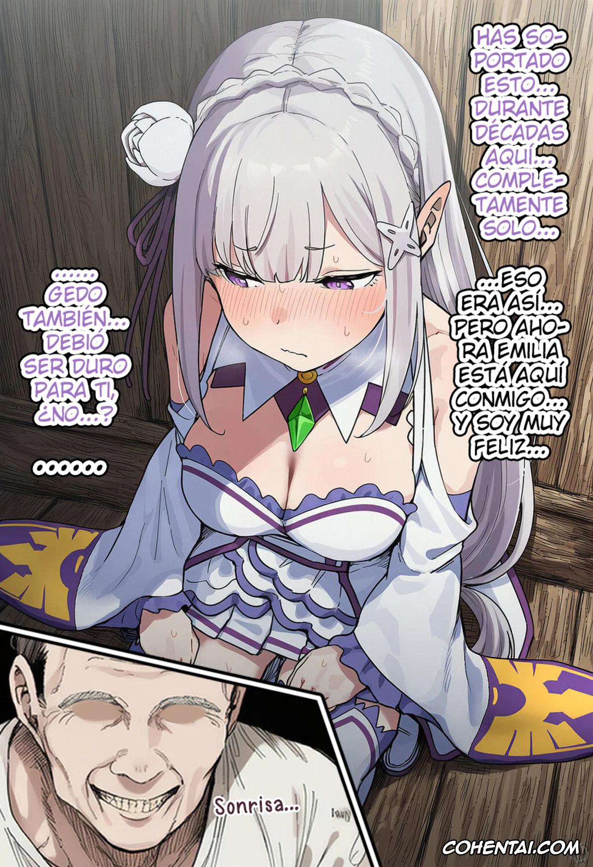 Re:Zero kara Hajimeru Isekai Seikatsu hentai, Emilia hentai, Kouketsu na Half Elf no Emilia ga Henkyou no Noumin Jiji ni Damasare Yome ni Otosareru (Re׃Zero kara Hajimeru Isekai Seikatsu), pagina 105