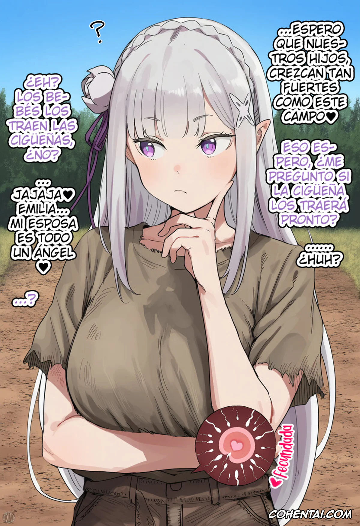 Re:Zero kara Hajimeru Isekai Seikatsu porno, Emilia porno, Kouketsu na Half Elf no Emilia ga Henkyou no Noumin Jiji ni Damasare Yome ni Otosareru (Re׃Zero kara Hajimeru Isekai Seikatsu), pagina 146