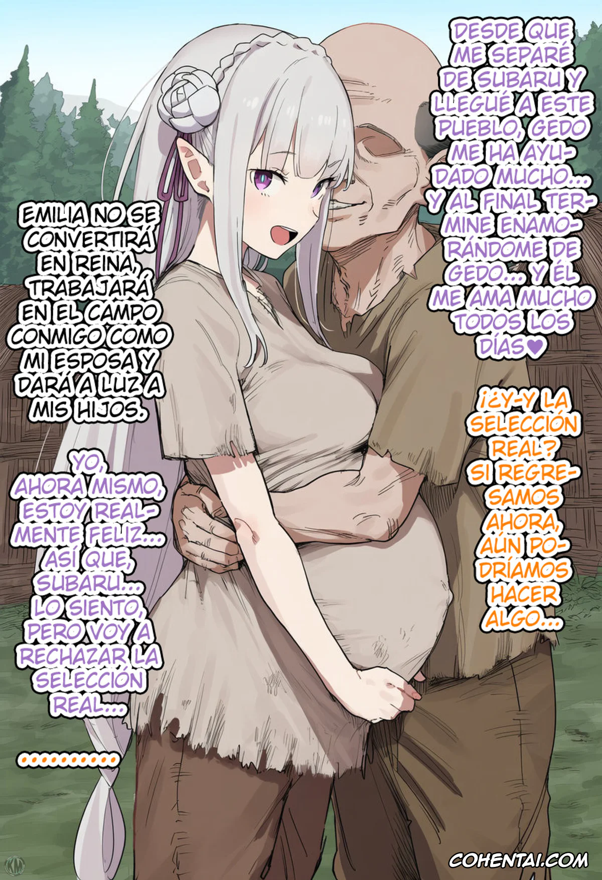 Re:Zero kara Hajimeru Isekai Seikatsu hentai, Emilia hentai, Kouketsu na Half Elf no Emilia ga Henkyou no Noumin Jiji ni Damasare Yome ni Otosareru (Re׃Zero kara Hajimeru Isekai Seikatsu), pagina 156