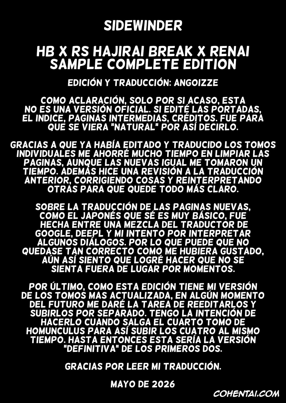 Manga xxx, Tankoubon xxx, HB x RS: Hajirai Break x Renai Sample Complete Edition, pagina 451