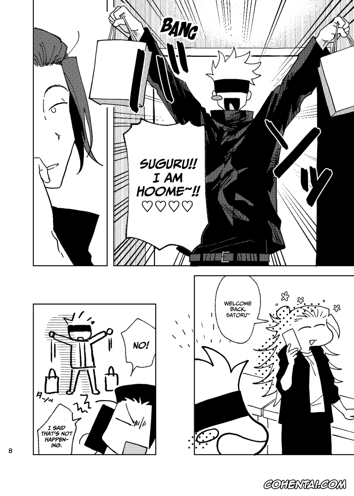 Jujutsu Kaisen porno, Satoru Gojo porno, Suguru Geto porno, Think of Me Whether You’re Asleep or Awake (Sob) (Jujutsu Kaisen), pagina 8