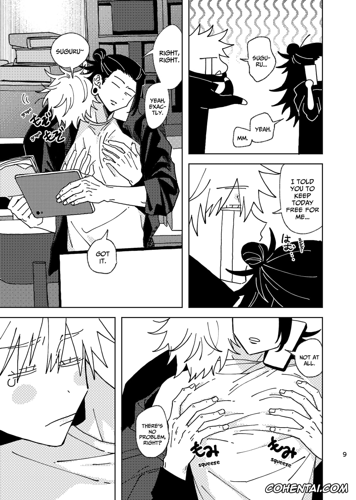 Jujutsu Kaisen hentai, Satoru Gojo hentai, Suguru Geto hentai, Think of Me Whether You’re Asleep or Awake (Sob) (Jujutsu Kaisen), pagina 9