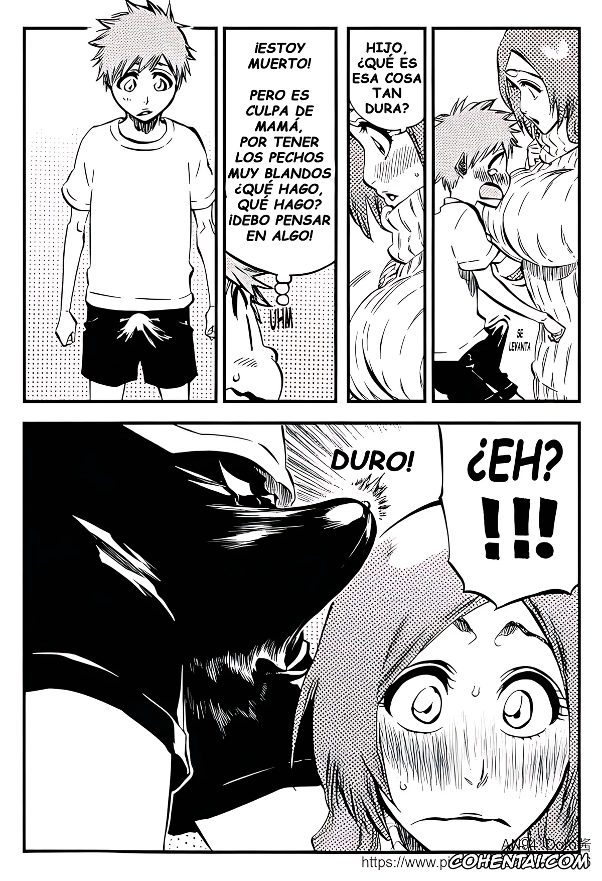 Bleach xxx, Kazui Kurosaki xxx, Orihime Inoue xxx, Mamá, me pica aquí… El diario de «atenciones sexuales» de Inoue. (Bleach), pagina 7