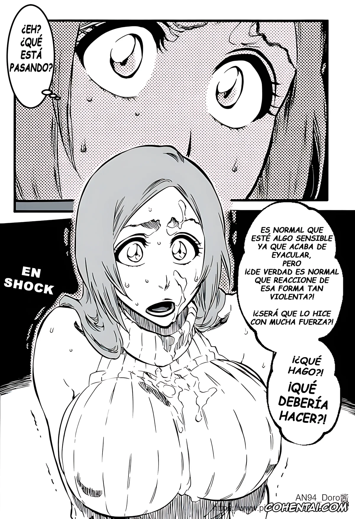 Bleach hentai, Kazui Kurosaki hentai, Orihime Inoue hentai, Mamá, me pica aquí… El diario de «atenciones sexuales» de Inoue. (Bleach), pagina 21