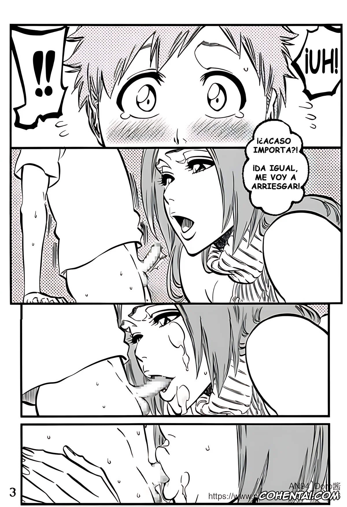 Bleach xxx, Kazui Kurosaki xxx, Orihime Inoue xxx, Mamá, me pica aquí… El diario de «atenciones sexuales» de Inoue. (Bleach), pagina 22