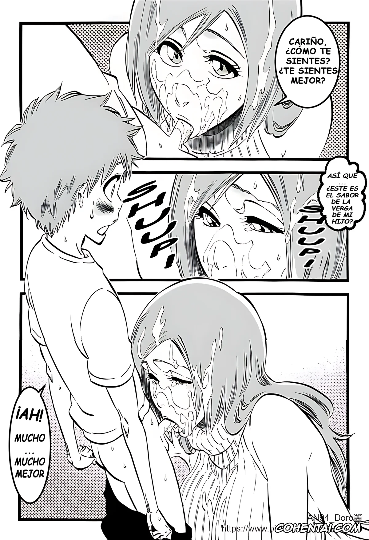 Bleach porno, Kazui Kurosaki porno, Orihime Inoue porno, Mamá, me pica aquí… El diario de «atenciones sexuales» de Inoue. (Bleach), pagina 23