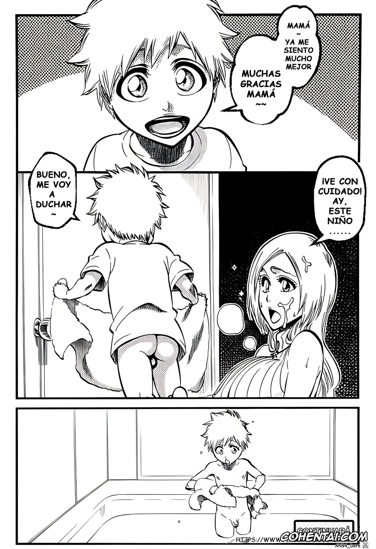 Bleach hentai, Kazui Kurosaki hentai, Orihime Inoue hentai, Mamá, me pica aquí… El diario de «atenciones sexuales» de Inoue. (Bleach), pagina 30