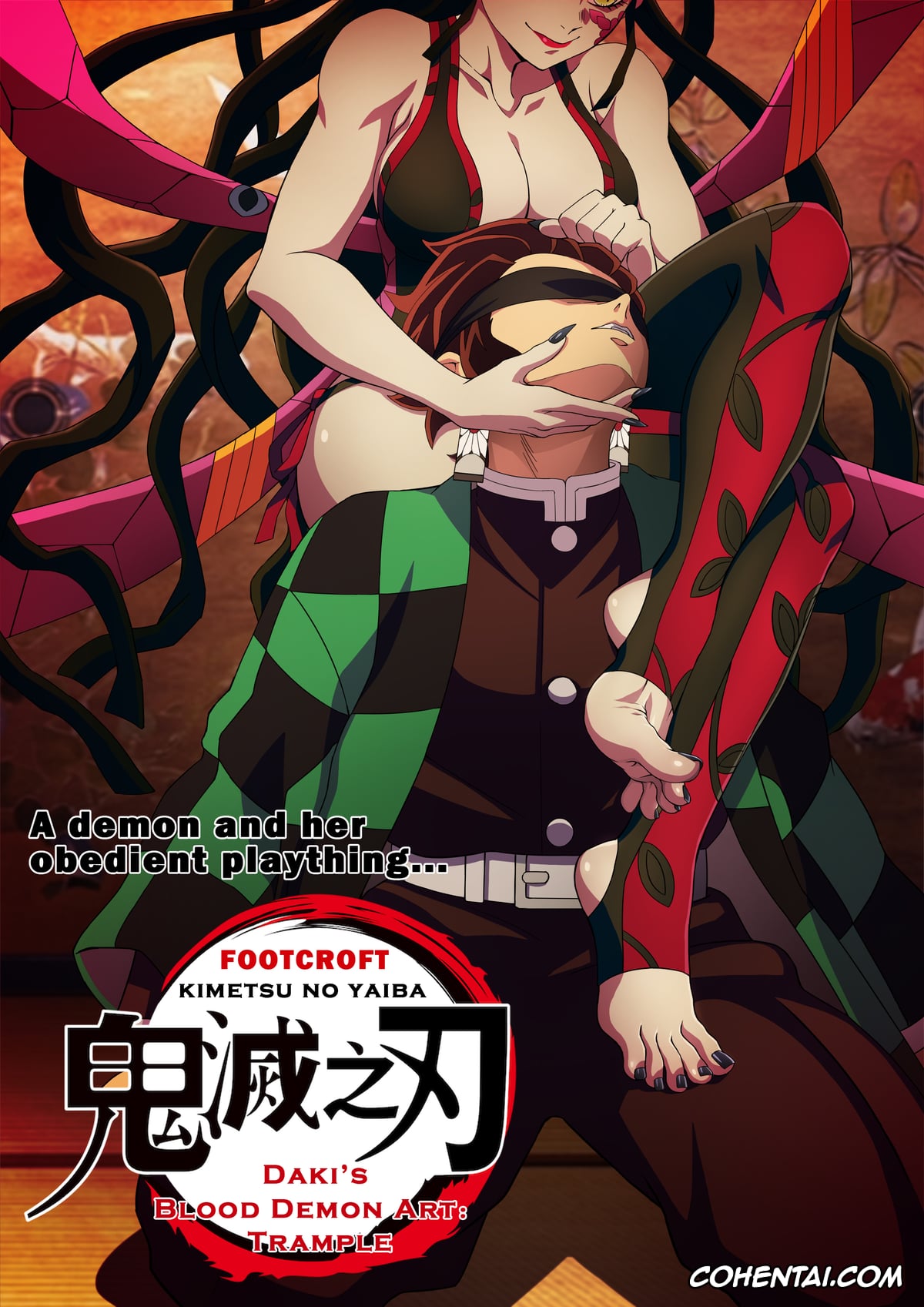 Kimetsu No Yaiba | Demon Slayer xxx, Daki xxx, Nezuko Kamado xxx, Tanjirou Kamado xxx, Daki’s Blood Demon Art: Trample 1+2 (Kimetsu no Yaiba), pagina 1