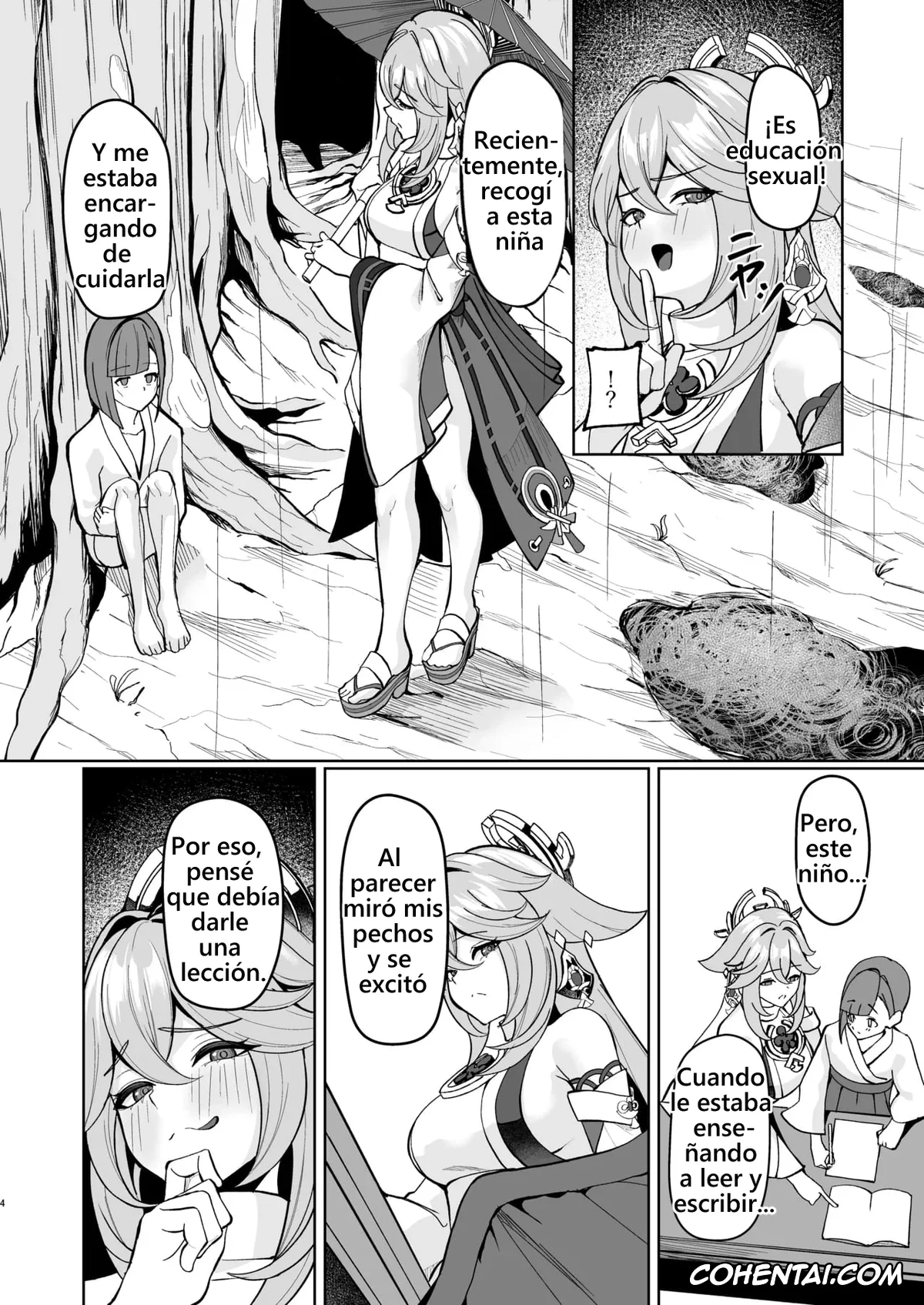 Genshin Impact hentai, Raiden Shogun hentai, Yae Miko hentai, Inazuma no Seikyouiku (Genshin Impact), pagina 3