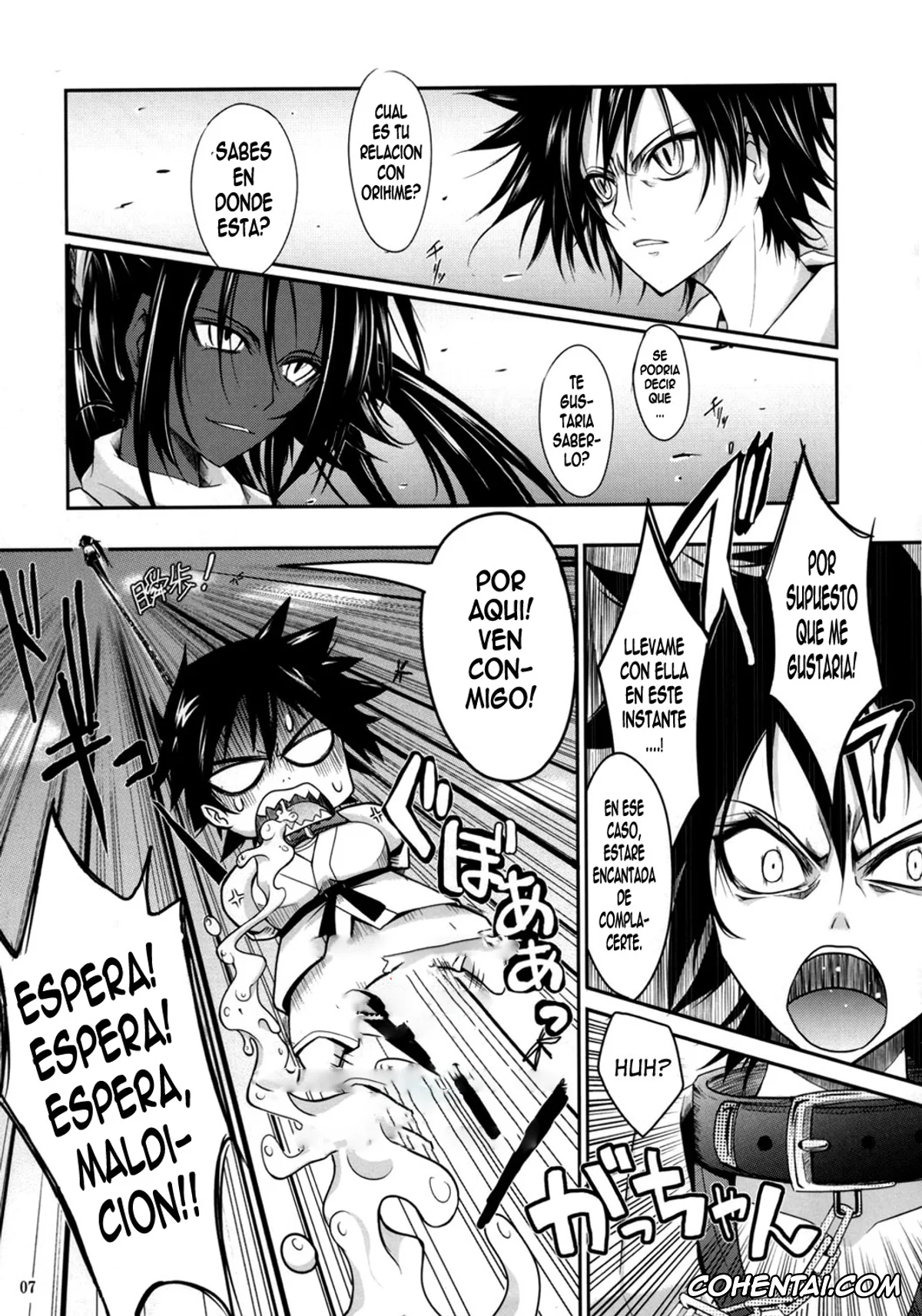 Bleach hentai, Orihime Inoue hentai, Tatsuki Arisawa hentai, Yoruichi Shihoin hentai, Aki-Akane Zenpen (Bleach), pagina 6