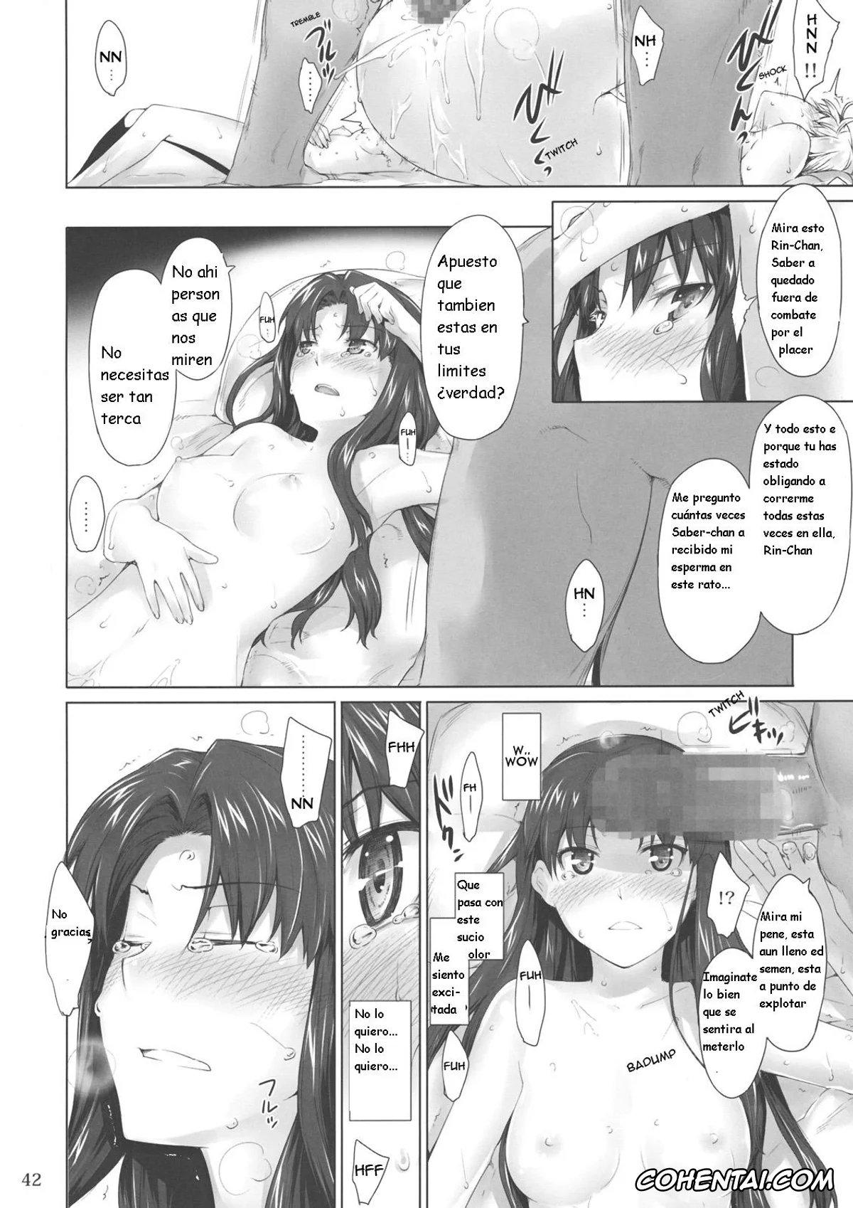 Fate/stay night hentai, Rin Tosaka hentai, Saber | Arturia Pendragon hentai, Tosaka-ke no Kakei Jijou 8 (Fate/stay night), pagina 42
