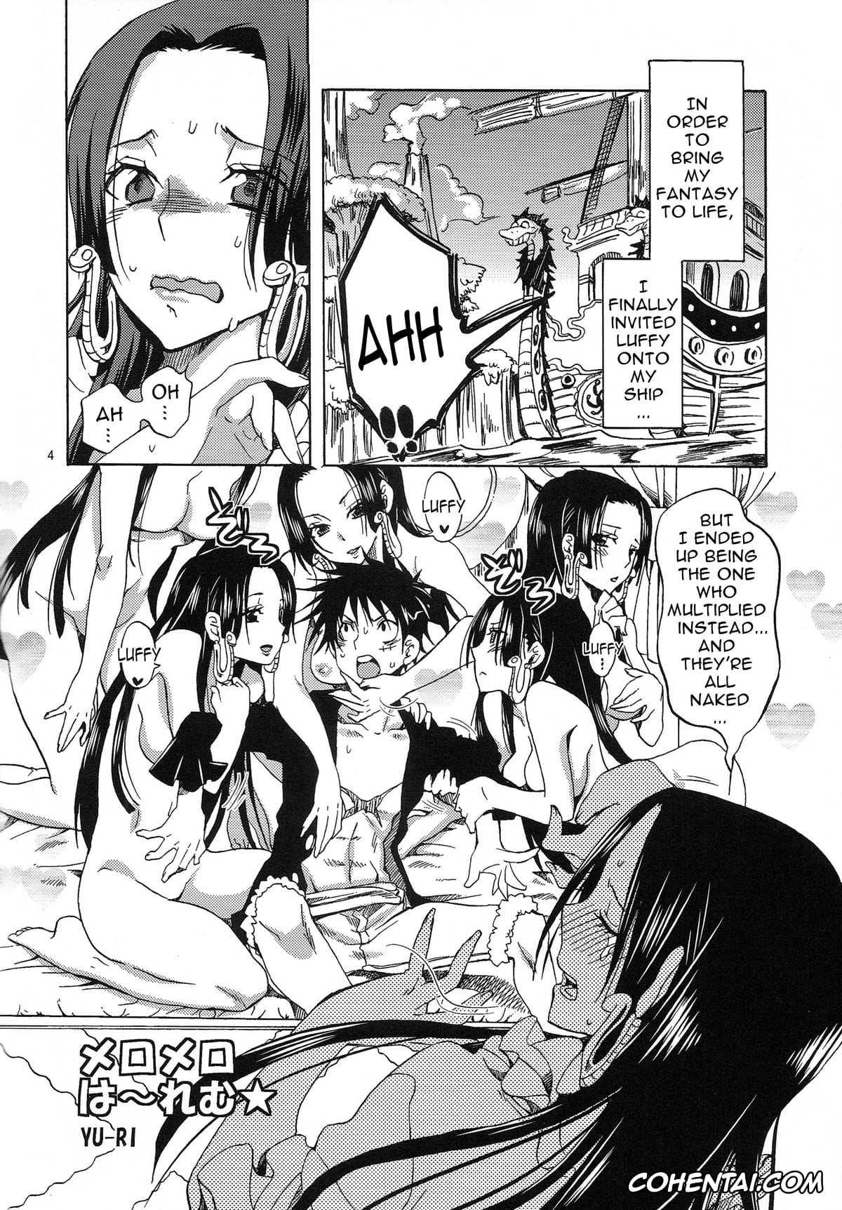 One Piece hentai, Boa Hancock hentai, Monkey D. Luffy hentai, Meromero Ha~rem★ (One Piece), pagina 3