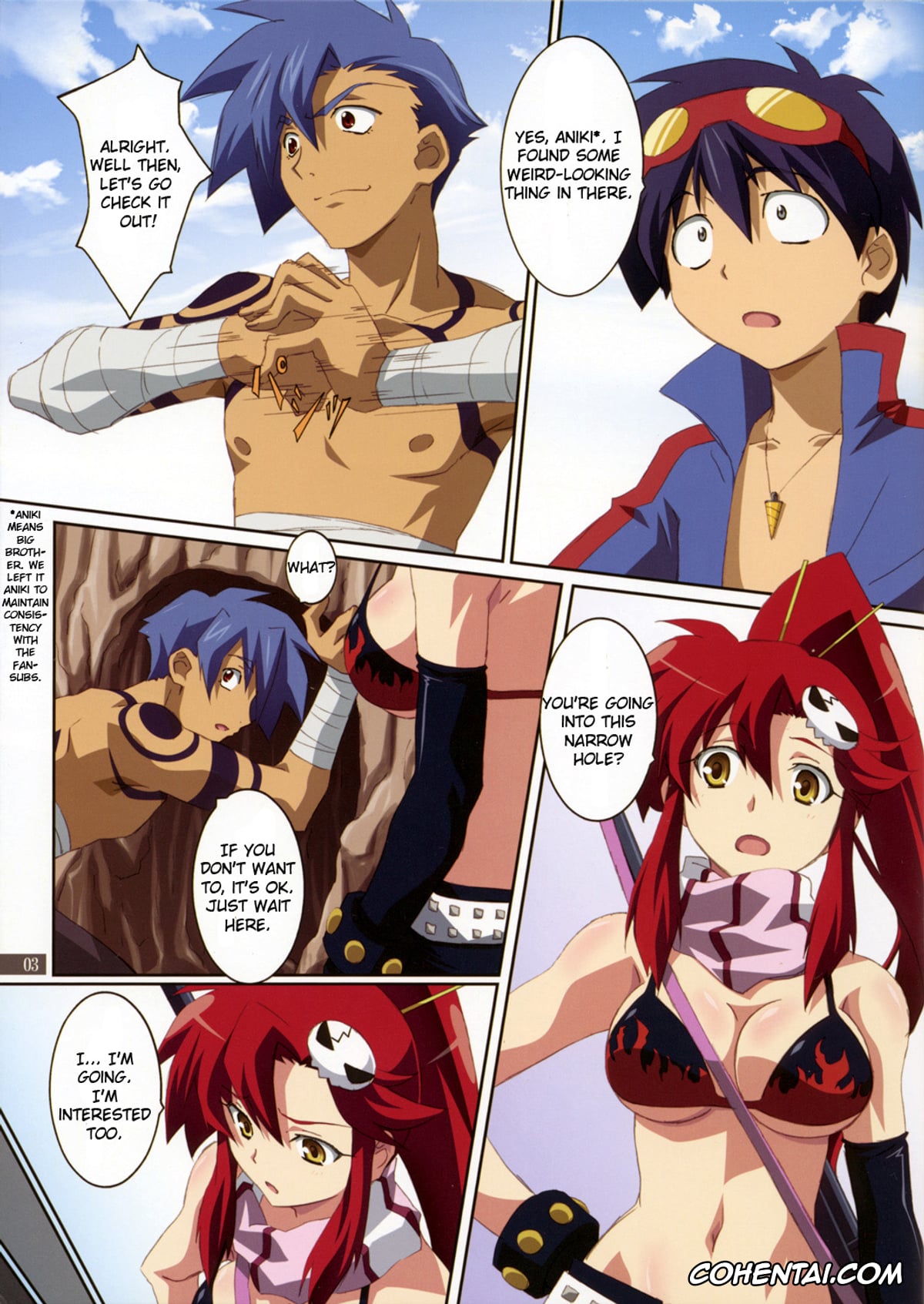 Tengen Toppa Gurren Lagann hentai, Kamina hentai, Simon hentai, Yoko Ritona | Yoko Littner hentai, Kibun wa YOKOso (Tengen Toppa Gurren Lagann), pagina 3