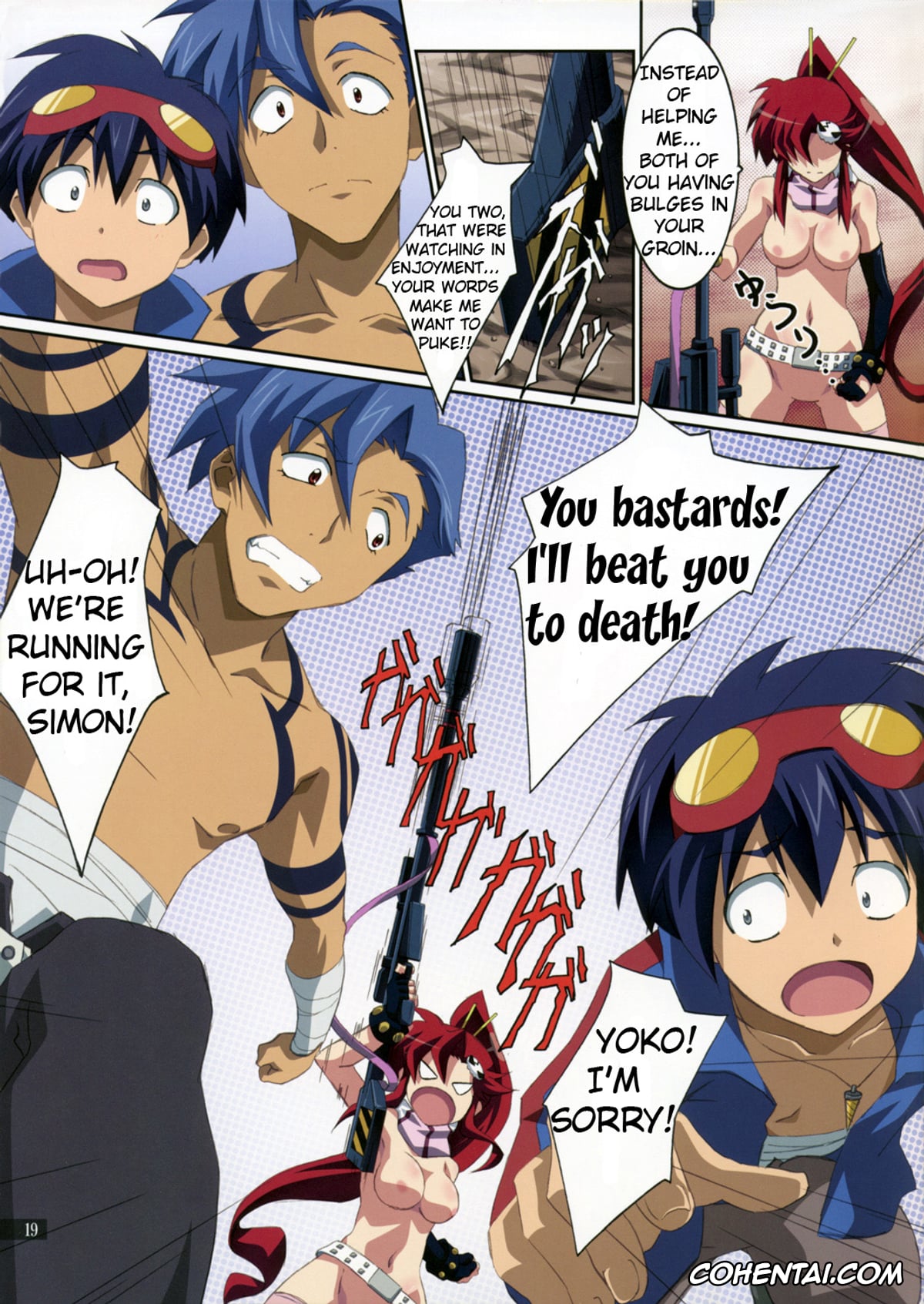 Tengen Toppa Gurren Lagann xxx, Kamina xxx, Simon xxx, Yoko Ritona | Yoko Littner xxx, Kibun wa YOKOso (Tengen Toppa Gurren Lagann), pagina 19
