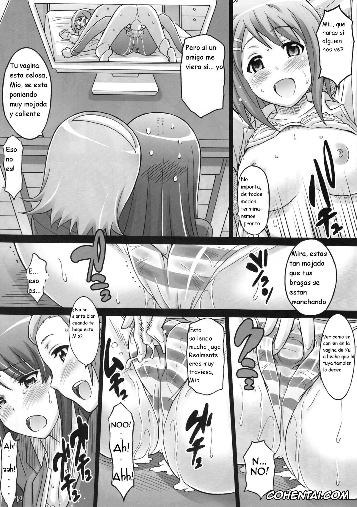K-ON! porno, Mio Akiyama porno, Ritsu Tainaka porno, Yui Hirasawa porno, Ritsu x Mio (K-ON!), pagina 14