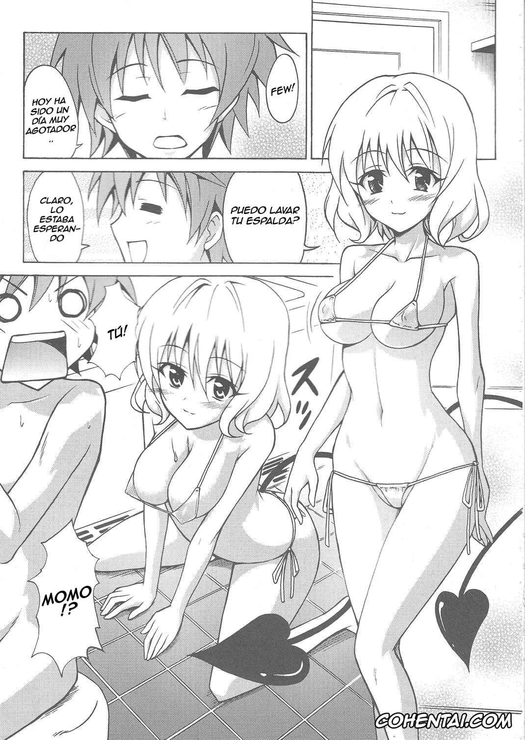 To Love-Ru porno, Momo Velia Deviluke porno, Rito Yuuki porno, Bathroom with Momo! (To Love-Ru), pagina 2