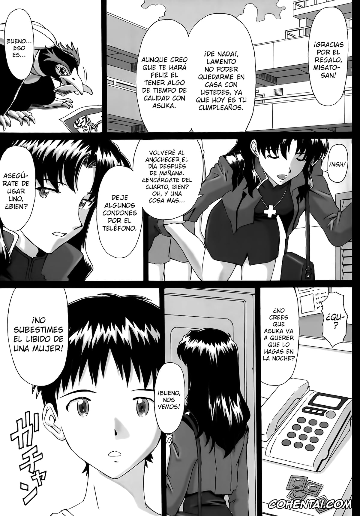 Neon Genesis Evangelion porno, Asuka Langley Soryu porno, Maya Ibuki porno, Misato Katsuragi porno, Shinji Ikari porno, 0606 (Neon Genesis Evangelion), pagina 2