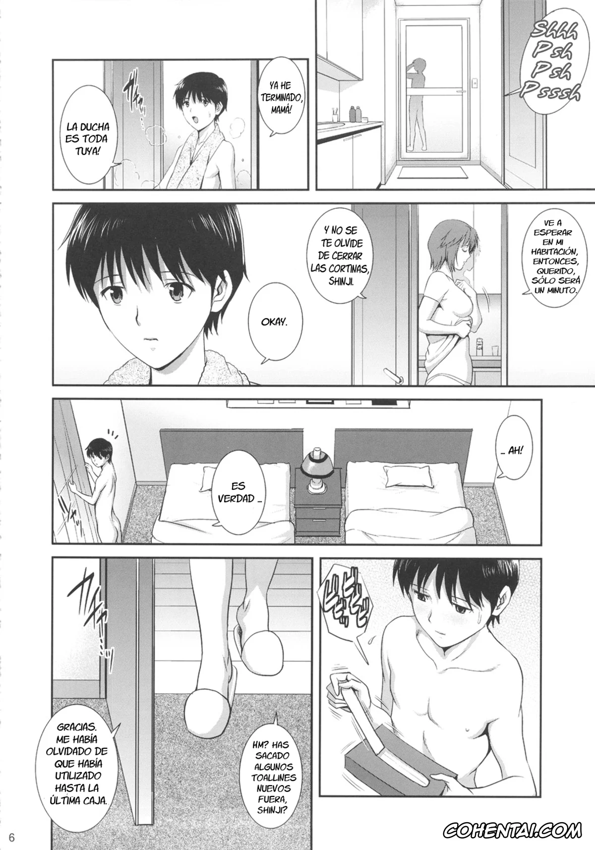 Neon Genesis Evangelion hentai, Shinji Ikari hentai, Yui Ikari hentai, M-Bation – Home traning on night time. Mother and son. | M-bación (Neon Genesis Evangelion), pagina 6