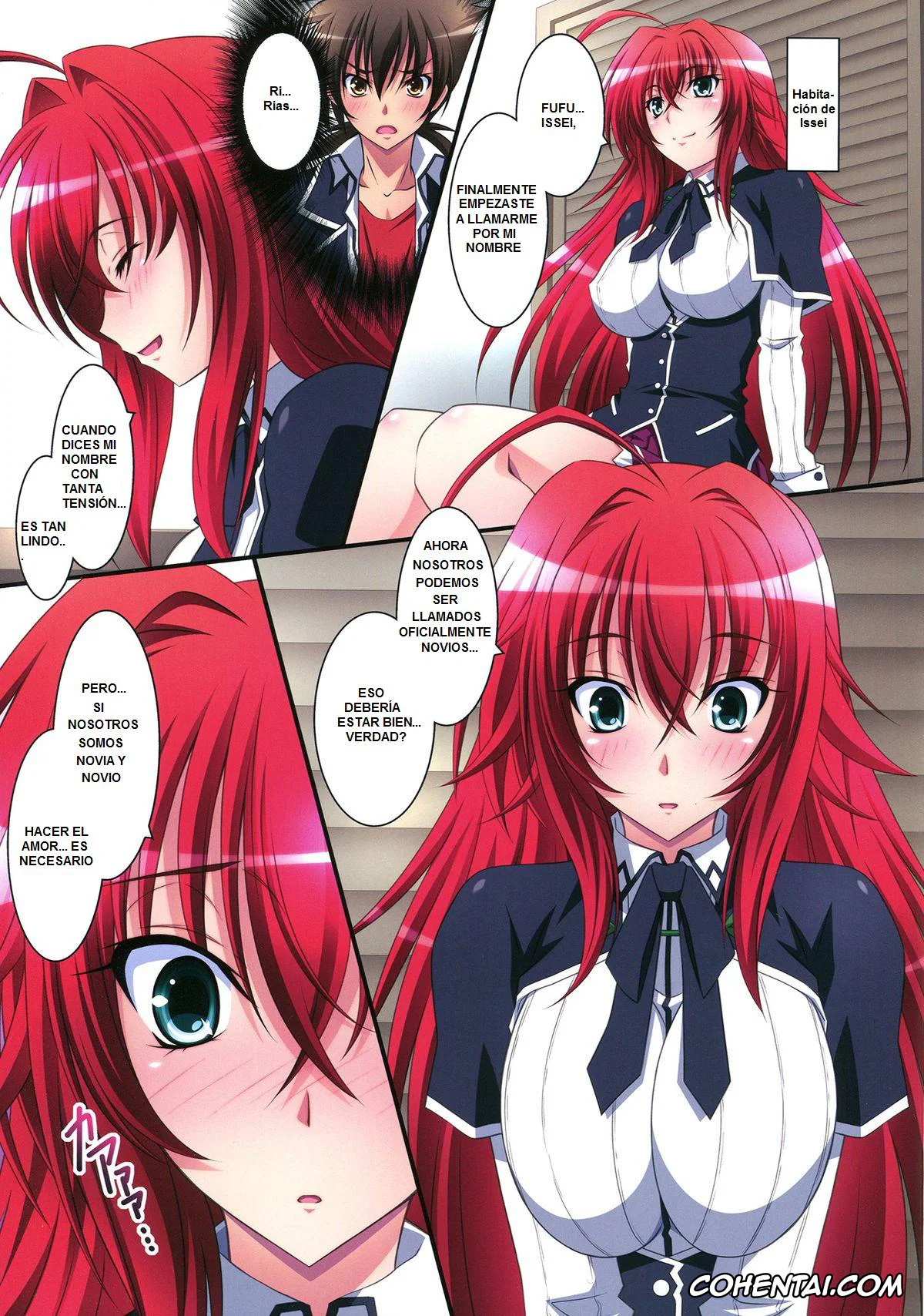 Highschool DxD xxx, Issei Hyoudou xxx, Rias Gremory xxx, Scarlet princess «Rias Daisuki!» (High School DxD), pagina 4