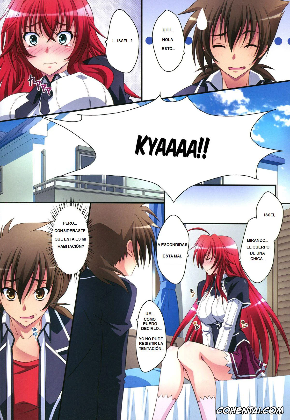 Highschool DxD hentai, Issei Hyoudou hentai, Rias Gremory hentai, Scarlet princess «Rias Daisuki!» (High School DxD), pagina 9