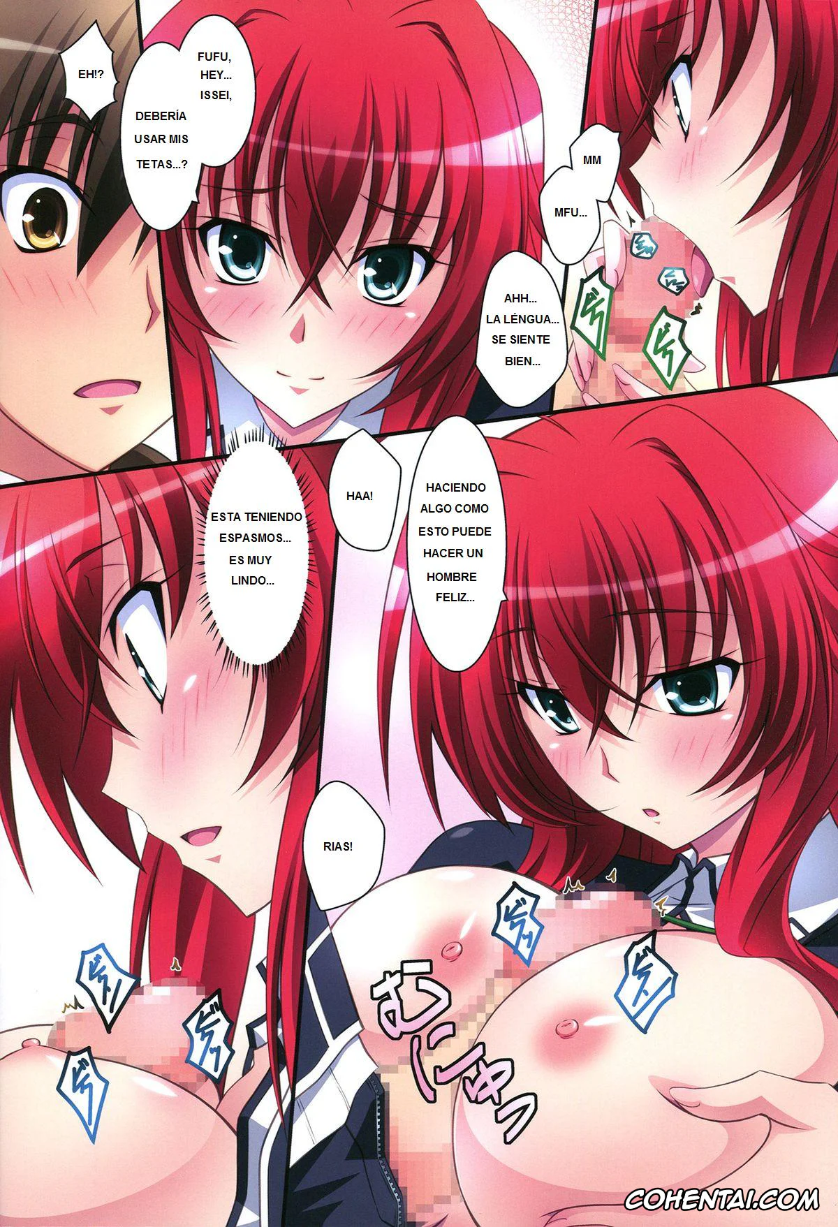 Highschool DxD hentai, Issei Hyoudou hentai, Rias Gremory hentai, Scarlet princess «Rias Daisuki!» (High School DxD), pagina 15