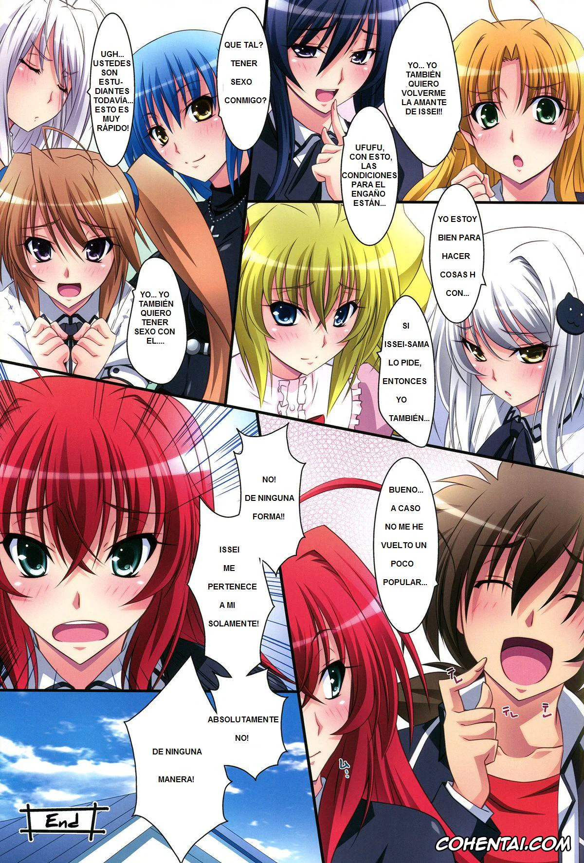 Highschool DxD xxx, Issei Hyoudou xxx, Rias Gremory xxx, Scarlet princess «Rias Daisuki!» (High School DxD), pagina 28