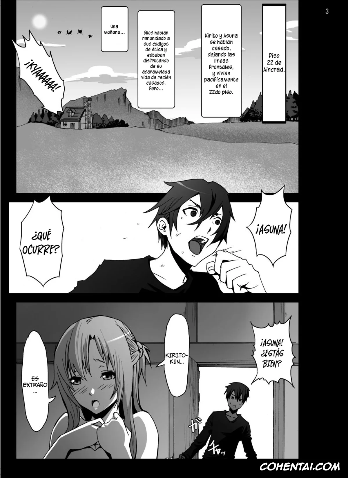 Sword Art Online hentai, Asuna Yuuki hentai, Kazuto Kirigaya | Kirito hentai, Asuna o Bakunyuni Shite Mita (Sword Art Online), pagina 3