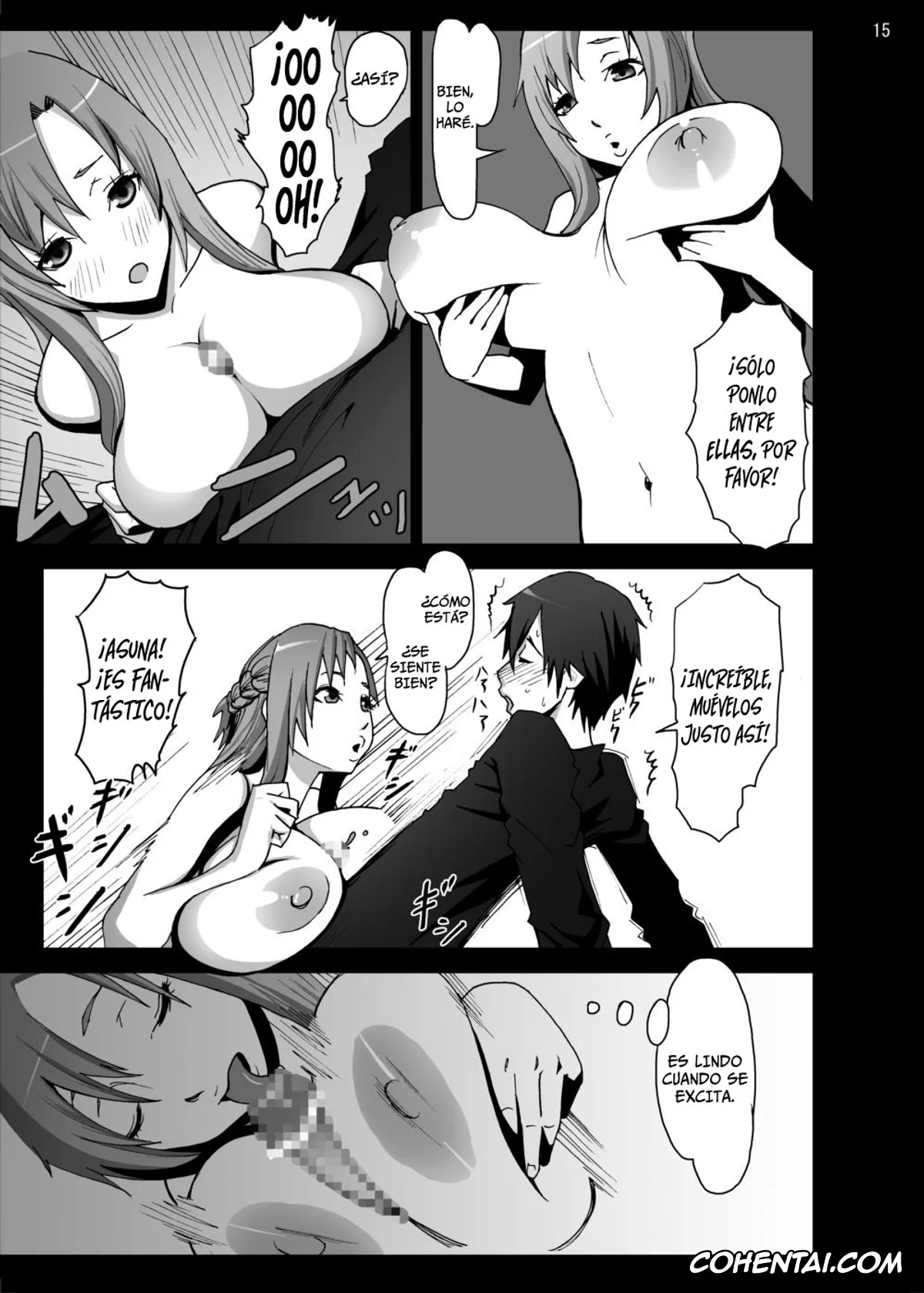 Sword Art Online hentai, Asuna Yuuki hentai, Kazuto Kirigaya | Kirito hentai, Asuna o Bakunyuni Shite Mita (Sword Art Online), pagina 15
