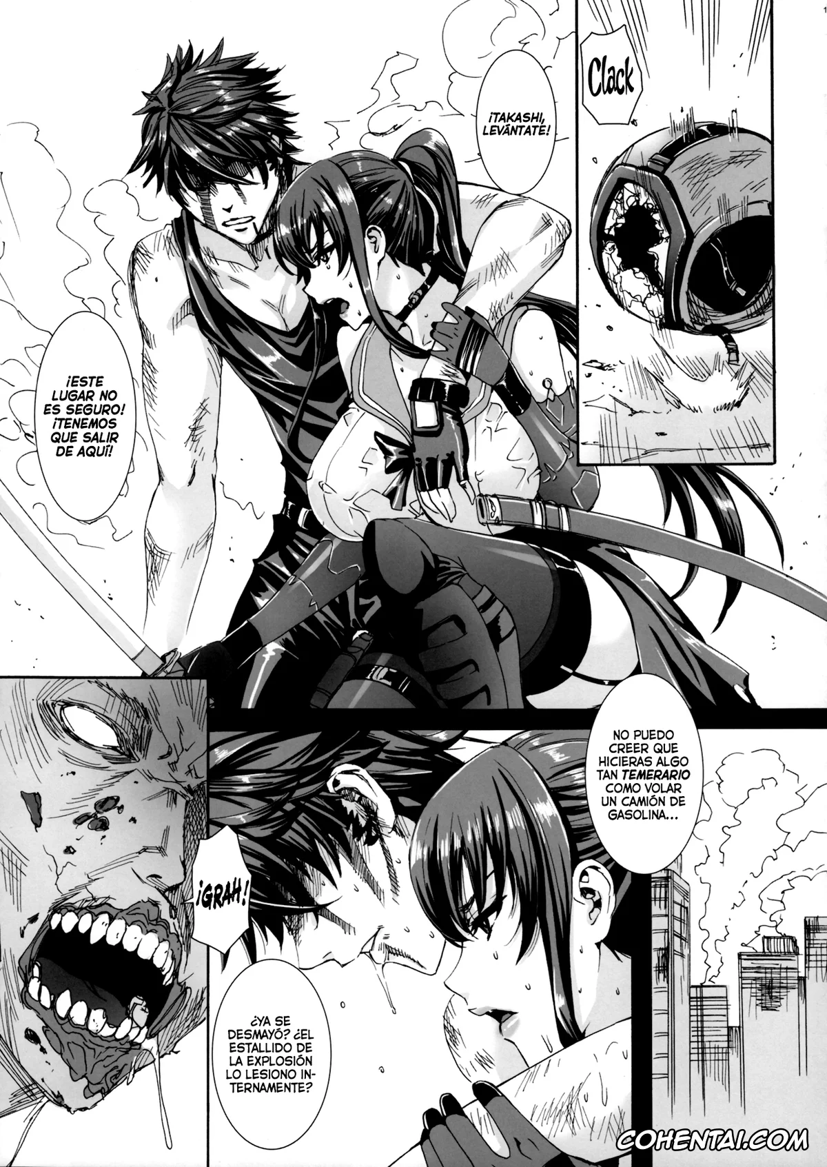 Highschool Of The Dead hentai, Saeko Busujima hentai, Takashi Komuro hentai, Kiss of the Dead 3 (Highschool of The Dead), pagina 18