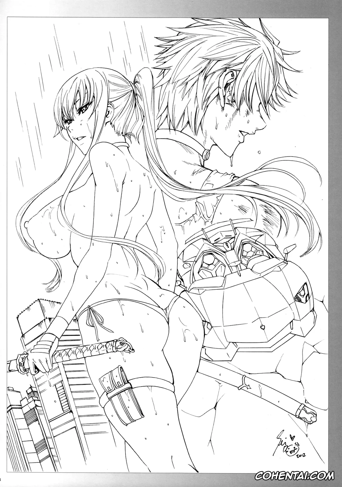 Highschool Of The Dead porno, Saeko Busujima porno, Takashi Komuro porno, Kiss of the Dead 3 (Highschool of The Dead), pagina 23