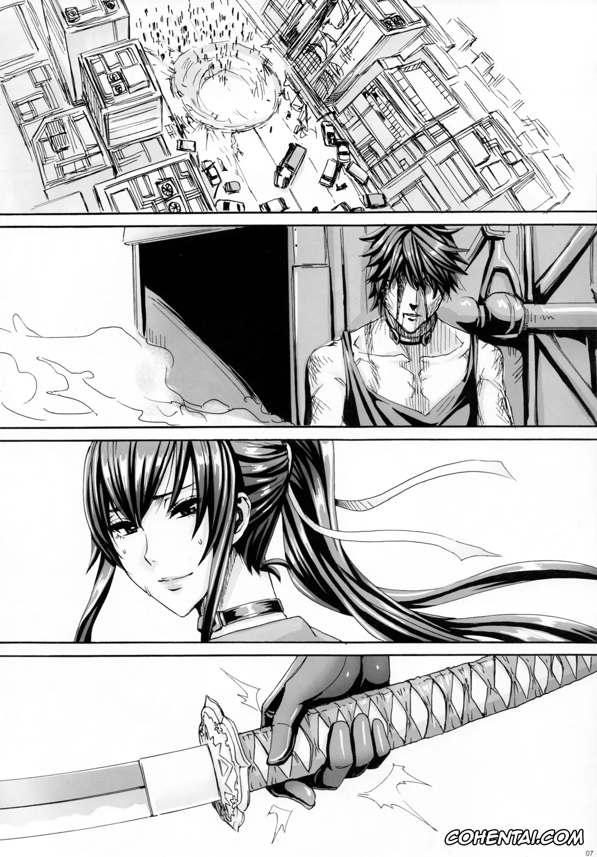 Highschool Of The Dead hentai, Saeko Busujima hentai, Takashi Komuro hentai, Kiss of the Dead 4 (Highschool of The Dead), pagina 6