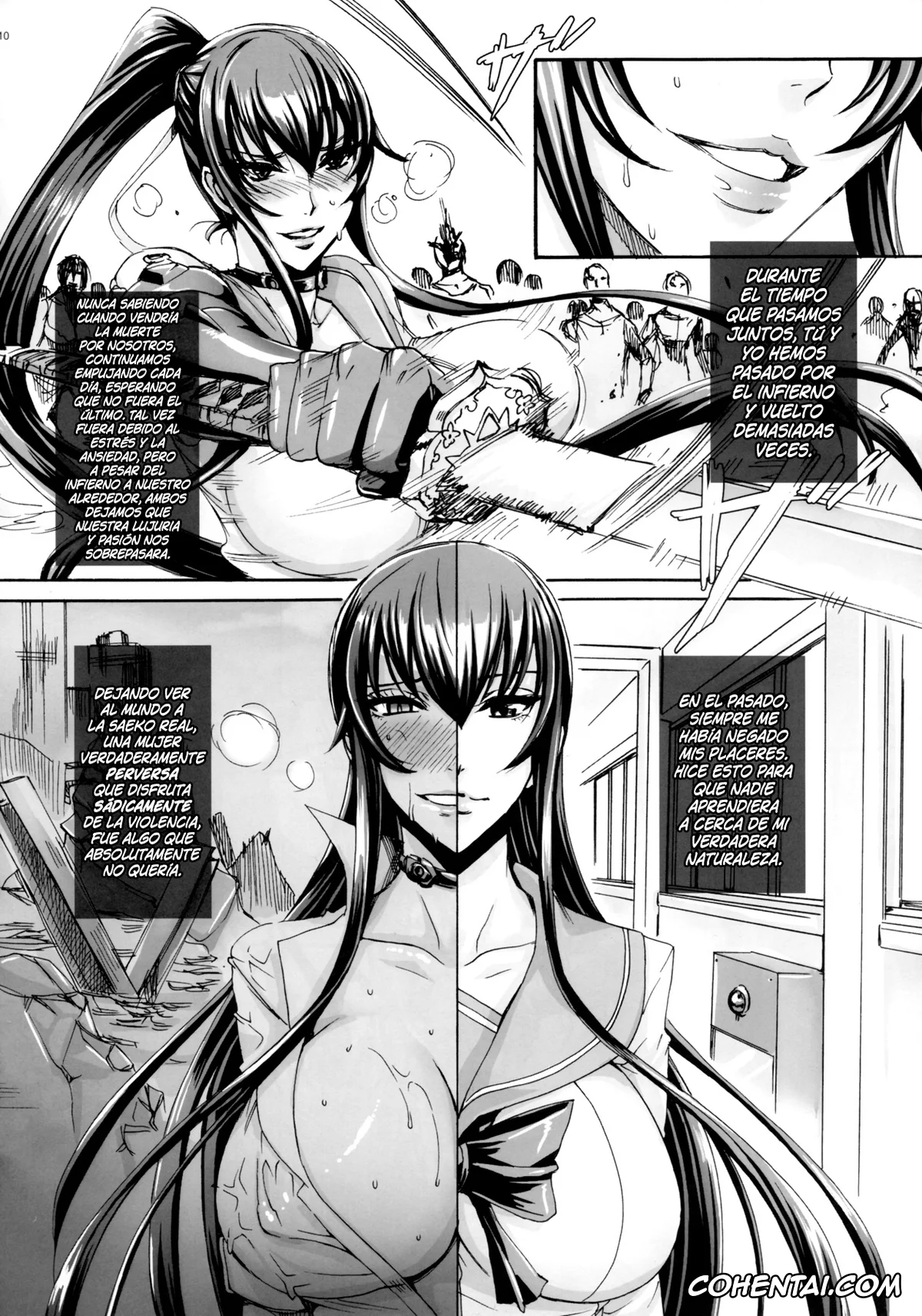 Highschool Of The Dead hentai, Saeko Busujima hentai, Takashi Komuro hentai, Kiss of the Dead 4 (Highschool of The Dead), pagina 9