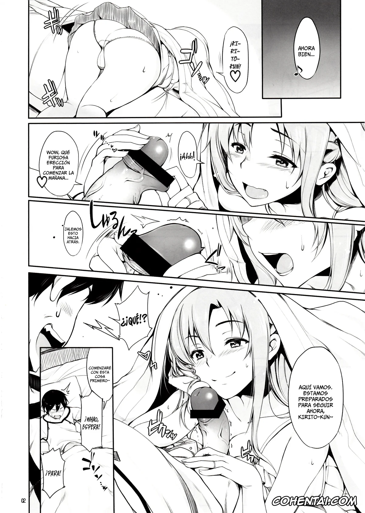 Sword Art Online hentai, Asuna Yuuki hentai, Kazuto Kirigaya | Kirito hentai, Suguha Kirigaya hentai, Angel’s stroke 69 Asuna Strike! (Sword Art Online), pagina 3